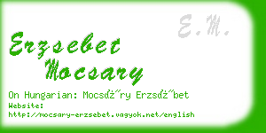 erzsebet mocsary business card